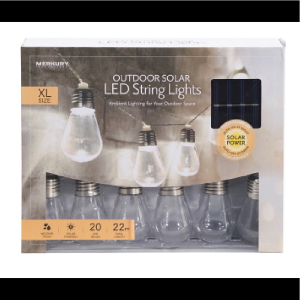 22ft outdoor solar led string lights
